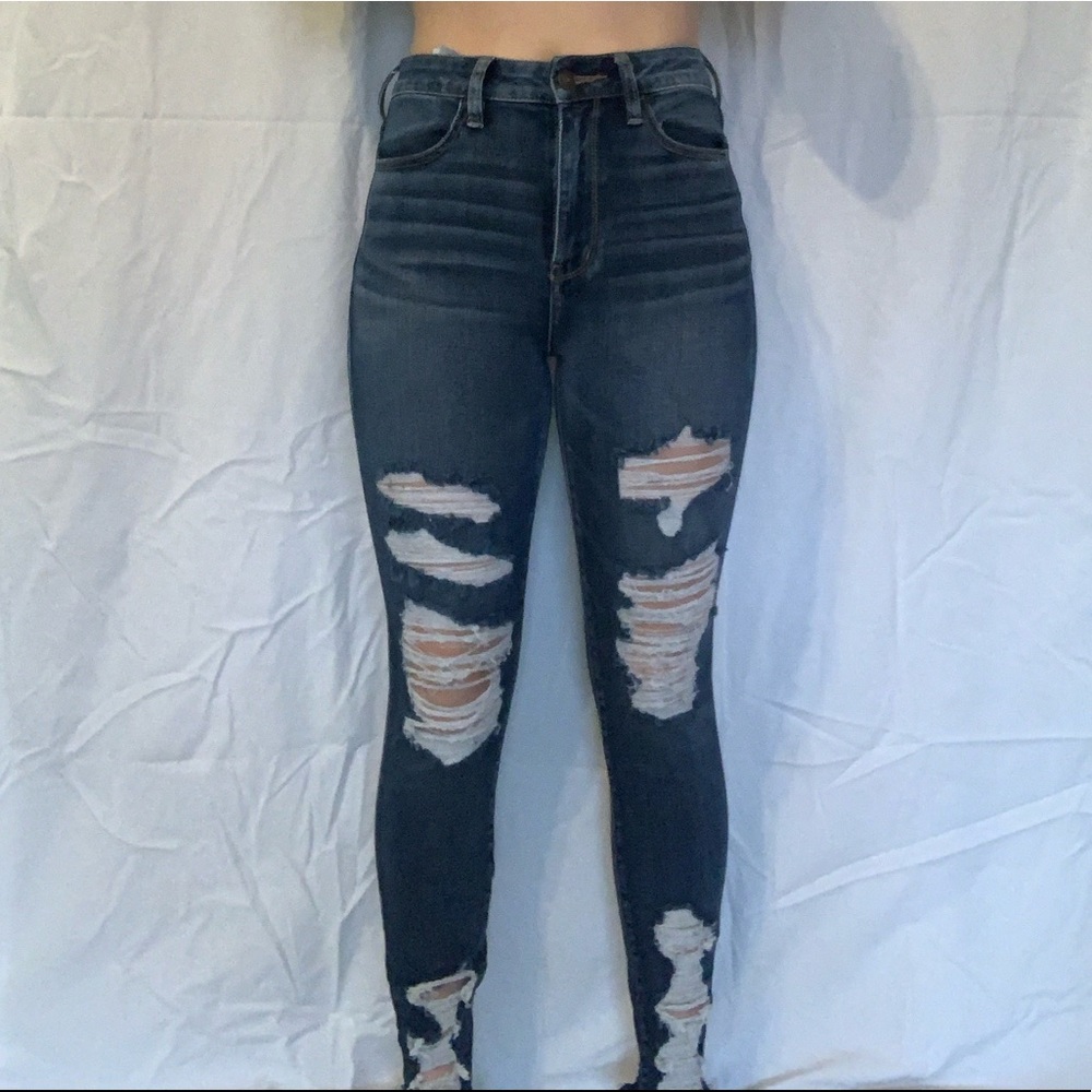 American Eagle super hi-rise jegging women ripped